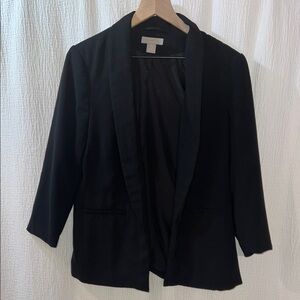 H&M Black Blazer with Relaxed Fit and 3/4 Sleeves